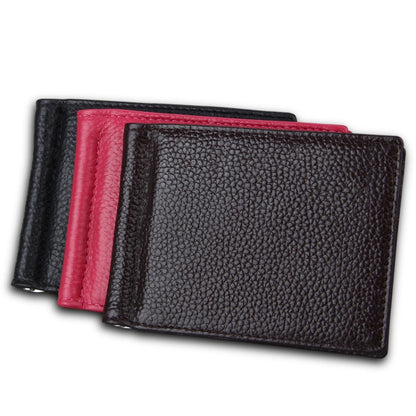 หนังวัวเนื้อลิ้นจี่ผู้ถือบัตรกระเป๋าสตางค์ RFID การปิดกั้นกระเป๋าเงินเหรียญบัตรกระเป๋าป้องกันกรณีที่มีช่องเสียบการ์ด 6 ใบขนาด: 110 * 82 * 8 มม.