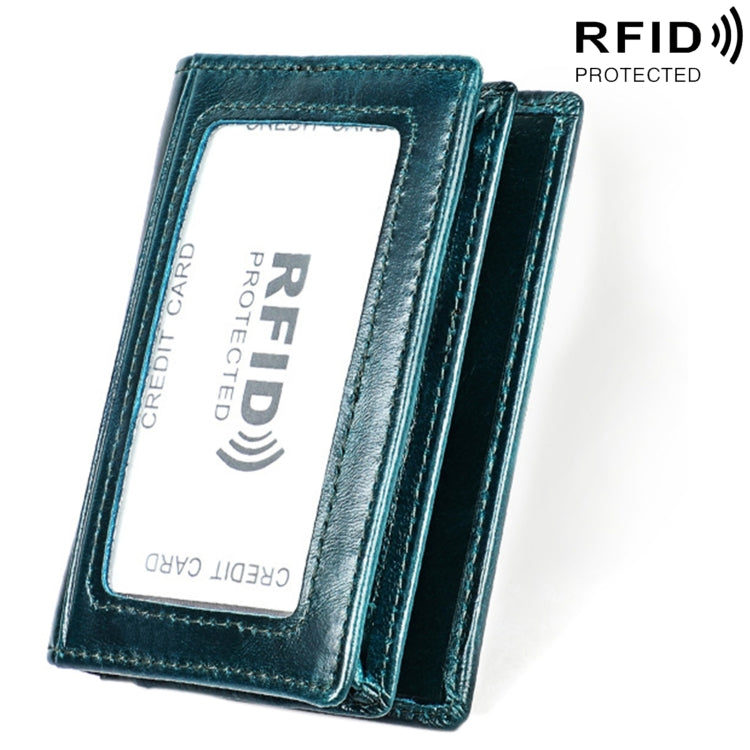 KB86 หนังวัวแท้สีทึบกระเป๋าใส่บัตรกระเป๋าสตางค์ RFID การปิดกั้นกระเป๋าเงินเหรียญกระเป๋าใส่การ์ดเคสพร้อมช่องใส่การ์ด 5 ช่องและกรอบรูปและตำแหน่งนามบัตร ขนาด: 10.6*7.6*1.8 ซม.
