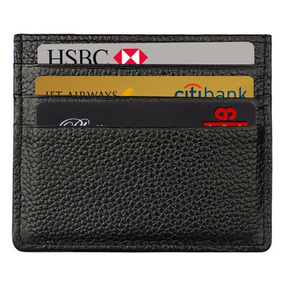 หนังวัวหนังลิ้นจี่เนื้อเปิดชนิดผู้ถือบัตรสีทึบ RFID บล็อกบัตรกระเป๋าเคสป้องกัน