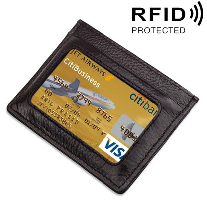หนังวัวหนังลิ้นจี่เนื้อเปิดชนิดผู้ถือบัตรสีทึบ RFID บล็อกบัตรกระเป๋าเคสป้องกัน