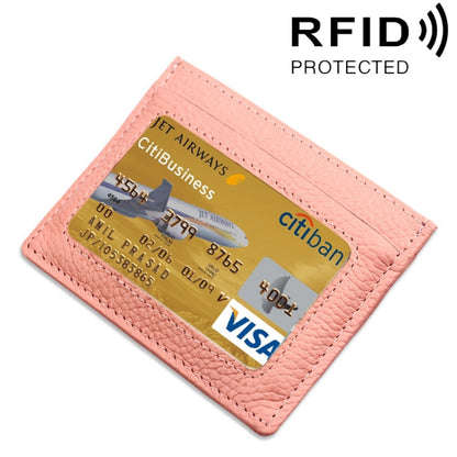 หนังวัวหนังลิ้นจี่เนื้อเปิดชนิดผู้ถือบัตรสีทึบ RFID บล็อกบัตรกระเป๋าเคสป้องกัน