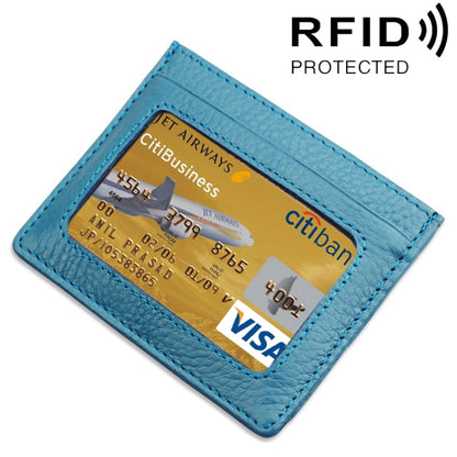 หนังวัวหนังลิ้นจี่เนื้อเปิดชนิดผู้ถือบัตรสีทึบ RFID บล็อกบัตรกระเป๋าเคสป้องกัน