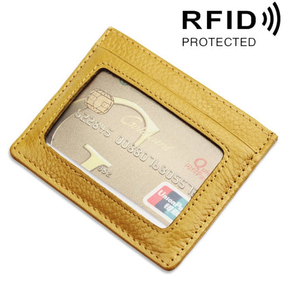 หนังวัวหนังลิ้นจี่เนื้อเปิดชนิดผู้ถือบัตรสีทึบ RFID บล็อกบัตรกระเป๋าเคสป้องกัน