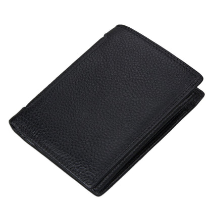 หนังวัวแท้ 3 พับผู้ถือบัตรกระเป๋าสตางค์ RFID ปิดกั้นบัตรกระเป๋าป้องกันกรณีสำหรับผู้ชายขนาด: 13 * 10.2 * 2.5 ซม.