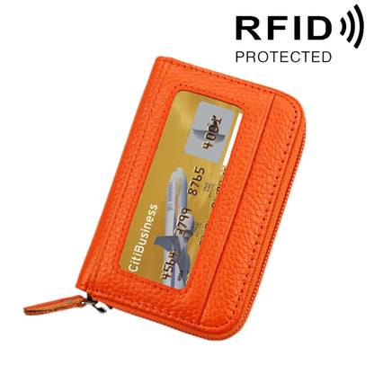 หนังวัวแท้สีทึบซิปแนวนอนผู้ถือบัตรกระเป๋าสตางค์ RFID บล็อกบัตรกระเป๋าป้องกันกรณีที่มีช่องเสียบการ์ด 12 ช่องขนาด: 11.5 * 7.5 ซม.