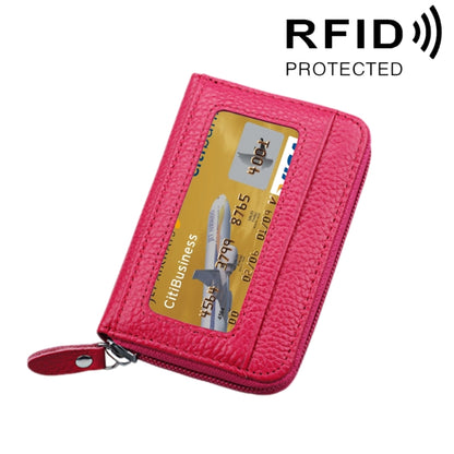 หนังวัวแท้สีทึบซิปแนวนอนผู้ถือบัตรกระเป๋าสตางค์ RFID บล็อกบัตรกระเป๋าป้องกันกรณีที่มีช่องเสียบการ์ด 12 ช่องขนาด: 11.5 * 7.5 ซม.