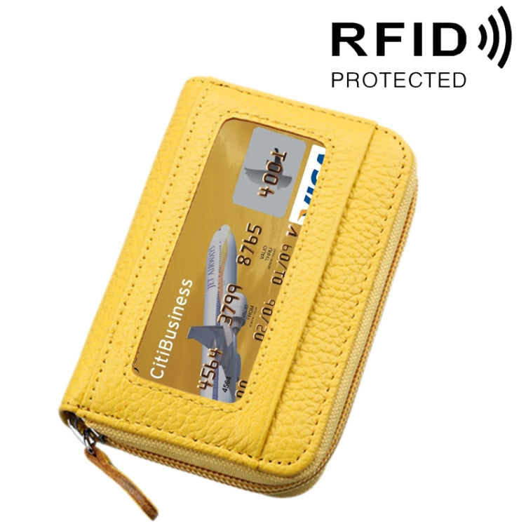 หนังวัวแท้สีทึบซิปแนวนอนผู้ถือบัตรกระเป๋าสตางค์ RFID บล็อกบัตรกระเป๋าป้องกันกรณีที่มีช่องเสียบการ์ด 12 ช่องขนาด: 11.5 * 7.5 ซม.