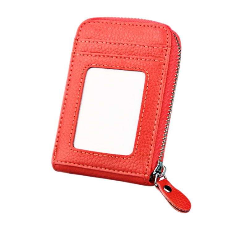 หนังวัวแท้สีทึบซิปแนวตั้งผู้ถือบัตรกระเป๋าสตางค์ RFID บล็อกบัตรกระเป๋าป้องกันกรณีที่มีช่องเสียบการ์ด 12 ช่องขนาด: 11.5 * 7.5 ซม.