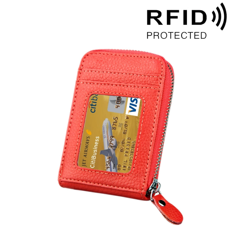 หนังวัวแท้สีทึบซิปแนวตั้งผู้ถือบัตรกระเป๋าสตางค์ RFID บล็อกบัตรกระเป๋าป้องกันกรณีที่มีช่องเสียบการ์ด 12 ช่องขนาด: 11.5 * 7.5 ซม.