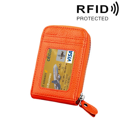 หนังวัวแท้สีทึบซิปแนวตั้งผู้ถือบัตรกระเป๋าสตางค์ RFID บล็อกบัตรกระเป๋าป้องกันกรณีที่มีช่องเสียบการ์ด 12 ช่องขนาด: 11.5 * 7.5 ซม.