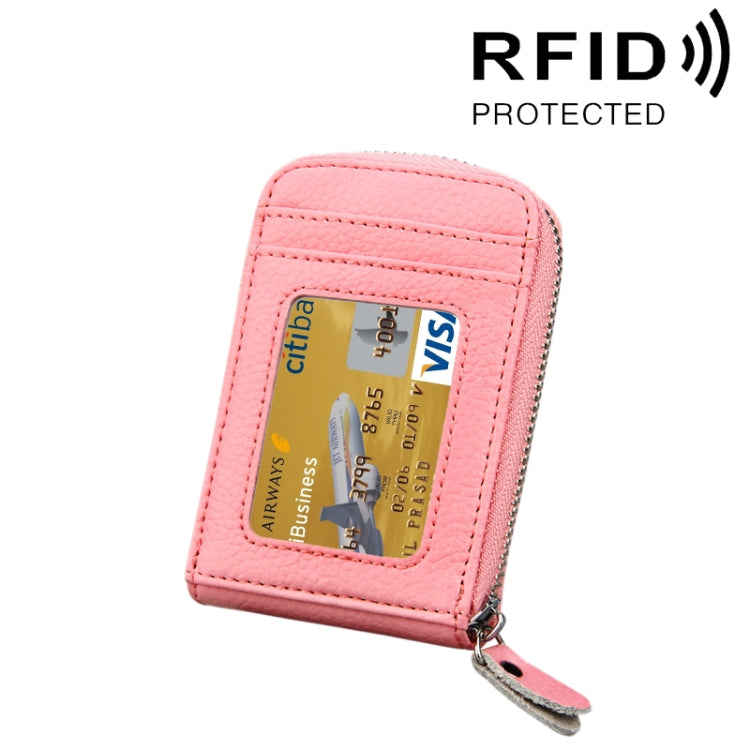 หนังวัวแท้สีทึบซิปแนวตั้งผู้ถือบัตรกระเป๋าสตางค์ RFID บล็อกบัตรกระเป๋าป้องกันกรณีที่มีช่องเสียบการ์ด 12 ช่องขนาด: 11.5 * 7.5 ซม.