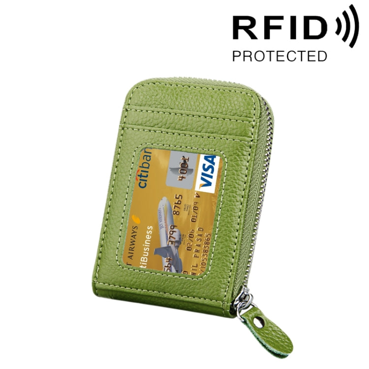 หนังวัวแท้สีทึบซิปแนวตั้งผู้ถือบัตรกระเป๋าสตางค์ RFID บล็อกบัตรกระเป๋าป้องกันกรณีที่มีช่องเสียบการ์ด 12 ช่องขนาด: 11.5 * 7.5 ซม.