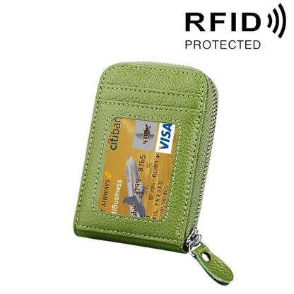 หนังวัวแท้สีทึบซิปแนวตั้งผู้ถือบัตรกระเป๋าสตางค์ RFID บล็อกบัตรกระเป๋าป้องกันกรณีที่มีช่องเสียบการ์ด 12 ช่องขนาด: 11.5 * 7.5 ซม.