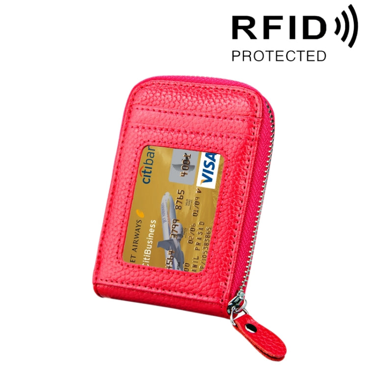 หนังวัวแท้สีทึบซิปแนวตั้งผู้ถือบัตรกระเป๋าสตางค์ RFID บล็อกบัตรกระเป๋าป้องกันกรณีที่มีช่องเสียบการ์ด 12 ช่องขนาด: 11.5 * 7.5 ซม.