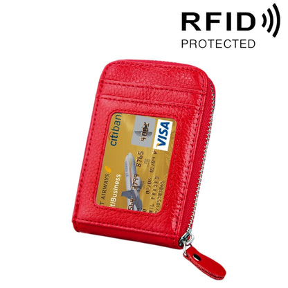 หนังวัวแท้สีทึบซิปแนวตั้งผู้ถือบัตรกระเป๋าสตางค์ RFID บล็อกบัตรกระเป๋าป้องกันกรณีที่มีช่องเสียบการ์ด 12 ช่องขนาด: 11.5 * 7.5 ซม.