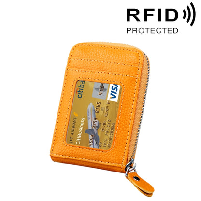 หนังวัวแท้สีทึบซิปแนวตั้งผู้ถือบัตรกระเป๋าสตางค์ RFID บล็อกบัตรกระเป๋าป้องกันกรณีที่มีช่องเสียบการ์ด 12 ช่องขนาด: 11.5 * 7.5 ซม.