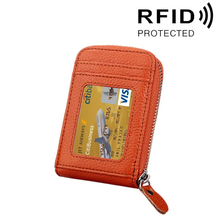 หนังวัวแท้สีทึบซิปแนวตั้งผู้ถือบัตรกระเป๋าสตางค์ RFID บล็อกบัตรกระเป๋าป้องกันกรณีที่มีช่องเสียบการ์ด 12 ช่องขนาด: 11.5 * 7.5 ซม.