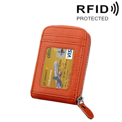 หนังวัวแท้สีทึบซิปแนวตั้งผู้ถือบัตรกระเป๋าสตางค์ RFID บล็อกบัตรกระเป๋าป้องกันกรณีที่มีช่องเสียบการ์ด 12 ช่องขนาด: 11.5 * 7.5 ซม.