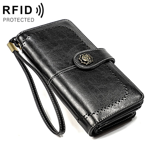 3556 คลัทช์กระเป๋าสตางค์ RFID ป้องกันแม่เหล็กมัลติฟังก์ชั่นความจุขนาดใหญ่ยาวสำหรับสุภาพสตรีพร้อมช่องเสียบการ์ด