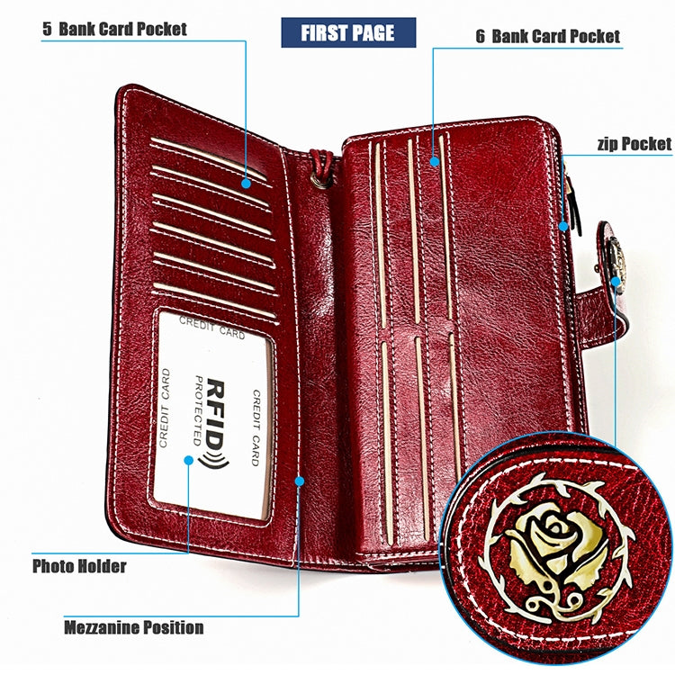 3555 คลัทช์กระเป๋าสตางค์ RFID ป้องกันแม่เหล็กมัลติฟังก์ชั่นความจุขนาดใหญ่ยาวสำหรับสุภาพสตรีพร้อมช่องเสียบการ์ด