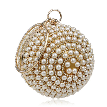 Ball Shape ผู้หญิงแฟชั่นงานเลี้ยงเพิร์ลกระเป๋าถือ