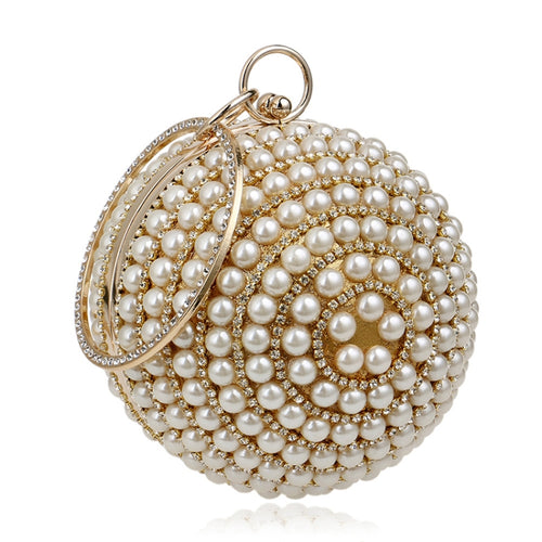 Ball Shape ผู้หญิงแฟชั่นงานเลี้ยงเพิร์ลกระเป๋าถือ