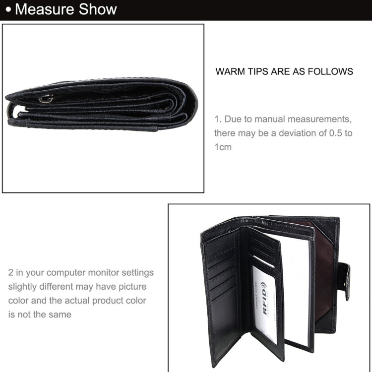 กระเป๋าสตางค์หนังแท้ Antimagnet RFID / แพ็คเกจหนังสือเดินทาง / ช่องใส่การ์ดหนังวัวสำหรับผู้ชาย