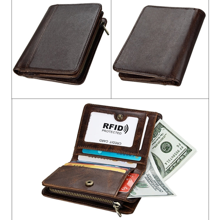 8231 ต่อต้าน แม่เหล็ก RFID ผู้ชายแฟชั่นเนื้อม้าบ้ากระเป๋าสตางค์หนังแท้กระเป๋าบัตร
