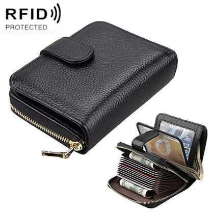 KB132 หนังวัวแท้สไตล์หญิงกระเป๋าสตางค์ RFID มัลติฟังก์ชั่น / กระเป๋าการ์ด / แพ็คเกจใบขับขี่