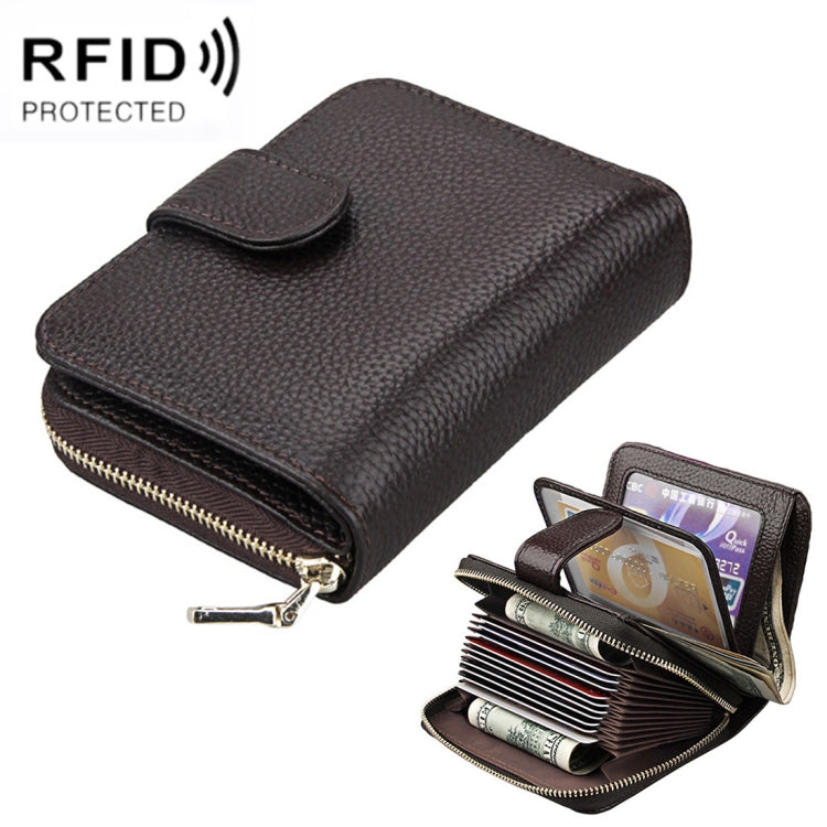 KB132 หนังวัวแท้สไตล์หญิงกระเป๋าสตางค์ RFID มัลติฟังก์ชั่น / กระเป๋าการ์ด / แพ็คเกจใบขับขี่