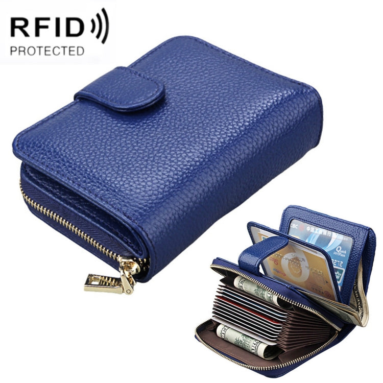 KB132 หนังวัวแท้สไตล์หญิงกระเป๋าสตางค์ RFID มัลติฟังก์ชั่น / กระเป๋าการ์ด / แพ็คเกจใบขับขี่