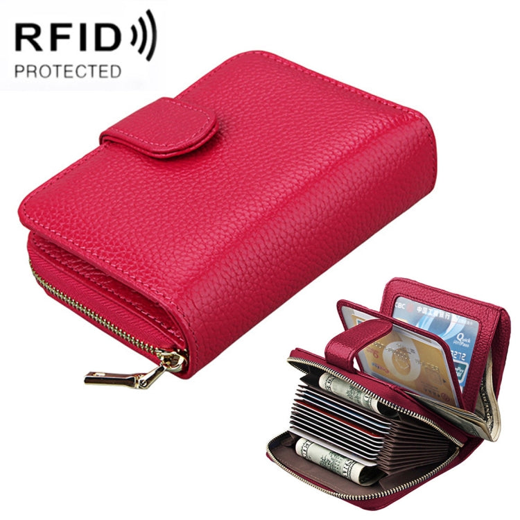 KB132 หนังวัวแท้สไตล์หญิงกระเป๋าสตางค์ RFID มัลติฟังก์ชั่น / กระเป๋าการ์ด / แพ็คเกจใบขับขี่