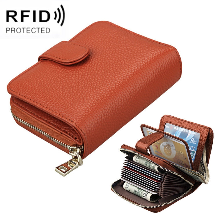 KB132 หนังวัวแท้สไตล์หญิงกระเป๋าสตางค์ RFID มัลติฟังก์ชั่น / กระเป๋าการ์ด / แพ็คเกจใบขับขี่