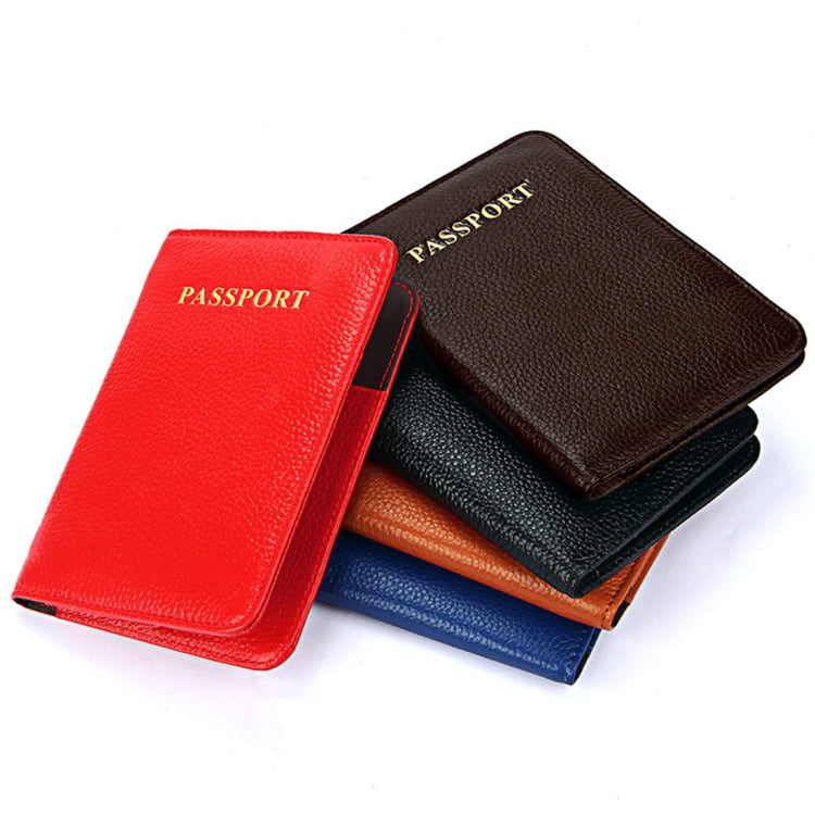 แพ็คเกจหนังสือเดินทางหนังแท้มัลติฟังก์ชั่นลายลิ้นจี่สำหรับการเดินทาง