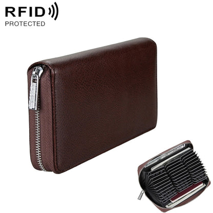 แพ็คเกจหนังสือเดินทางหนังแท้สไตล์ยาว Antimagnetic RFID ความจุขนาดใหญ่ / แพ็คเกจการ์ดมัลติฟังก์ชั่นและช่องเสียบการ์ดหลายช่อง