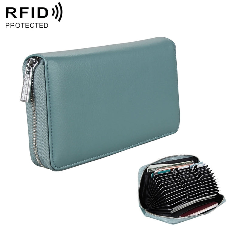 แพ็คเกจหนังสือเดินทางหนังแท้สไตล์ยาว Antimagnetic RFID ความจุขนาดใหญ่ / แพ็คเกจการ์ดมัลติฟังก์ชั่นและช่องเสียบการ์ดหลายช่อง