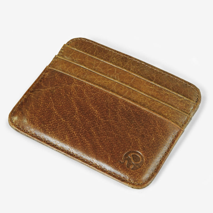XIAO YUAN XIANG Cowhide Leather Pocket 6 Card Sleeve Wallet กระเป๋าสตางค์ใส่เหรียญผู้ถือบัตร, ขนาด: 10.7cm x8.7cm, การจัดส่งสีแบบสุ่ม, 6 Card Sleeve