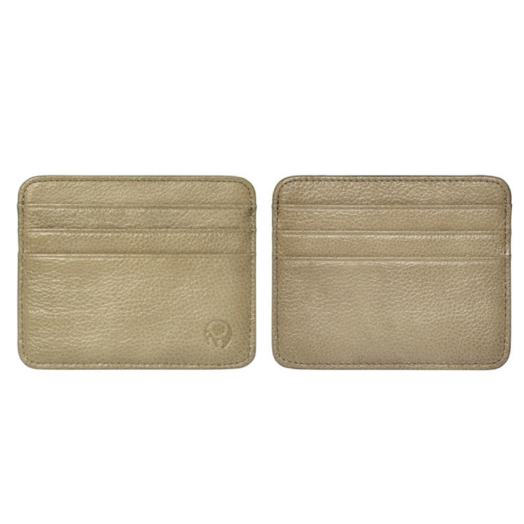 XIAO YUAN XIANG Cowhide Leather Pocket 6 Card Sleeve Wallet กระเป๋าสตางค์ใส่เหรียญผู้ถือบัตร, ขนาด: 10.7cm x8.7cm, การจัดส่งสีแบบสุ่ม, 6 Card Sleeve