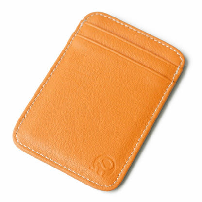 XIAO YUAN XIANG Cowhide Leather 5 Card Pocket Sleeve Wallet กระเป๋าใส่เหรียญผู้ถือบัตรเครดิต, ขนาด: 10.6cm x 7.2cm, การจัดส่งสีแบบสุ่ม, 5 Card Pocket Sleeve