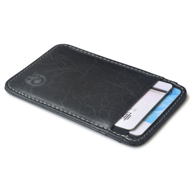 XIAO YUAN XIANG Cowhide Leather 5 Card Pocket Sleeve Wallet กระเป๋าใส่เหรียญผู้ถือบัตรเครดิต, ขนาด: 10.6cm x 7.2cm, การจัดส่งสีแบบสุ่ม, 5 Card Pocket Sleeve