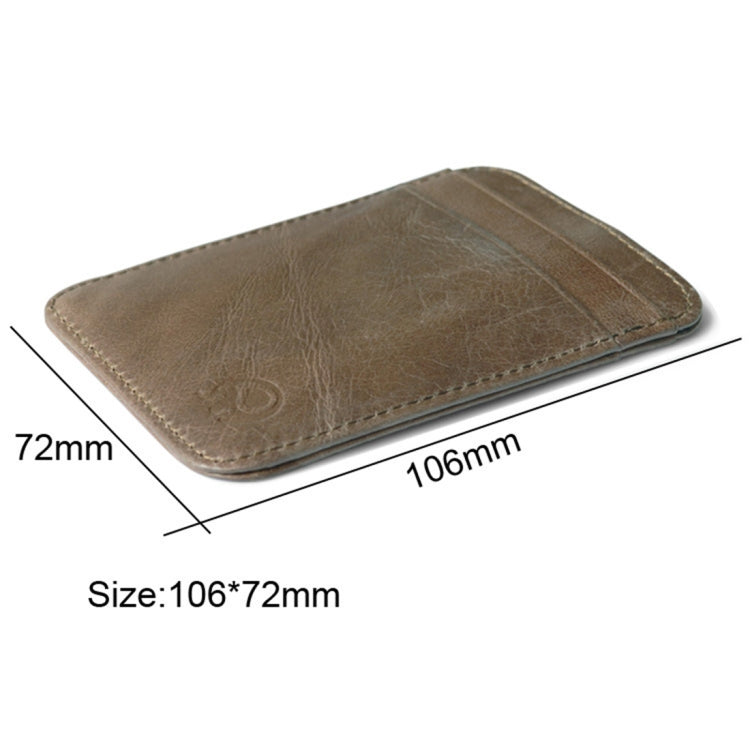 XIAO YUAN XIANG Cowhide Leather 5 Card Pocket Sleeve Wallet กระเป๋าใส่เหรียญผู้ถือบัตรเครดิต, ขนาด: 10.6cm x 7.2cm, การจัดส่งสีแบบสุ่ม, 5 Card Pocket Sleeve