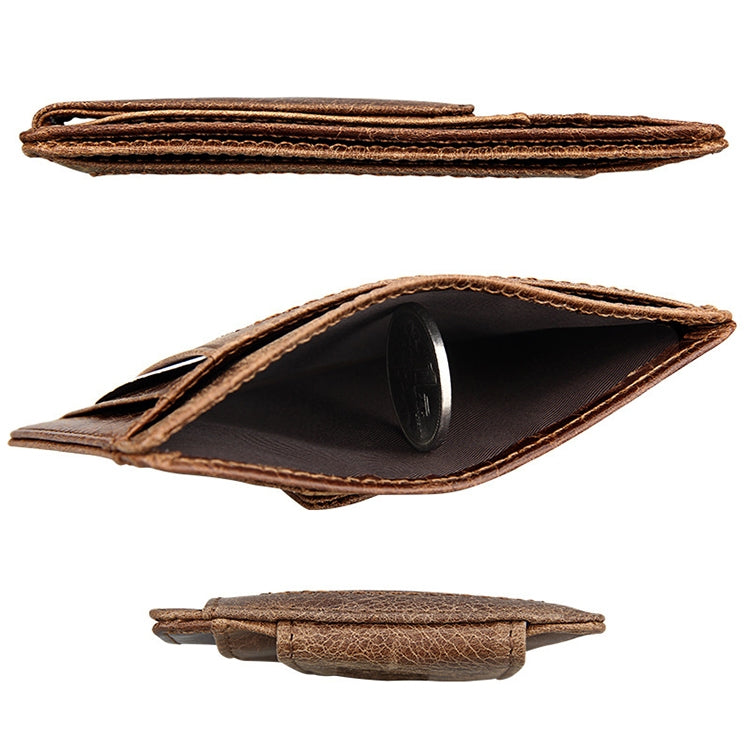 KB80 Antimagnetic RFID Crazy Horse Texture น้ำมันขี้ผึ้งหนังกระเป๋าสตางค์ Billfold สำหรับผู้ชายและผู้หญิง