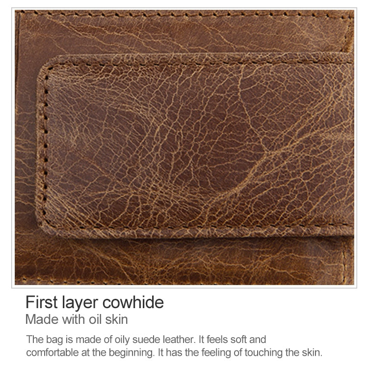 KB80 Antimagnetic RFID Crazy Horse Texture น้ำมันขี้ผึ้งหนังกระเป๋าสตางค์ Billfold สำหรับผู้ชายและผู้หญิง