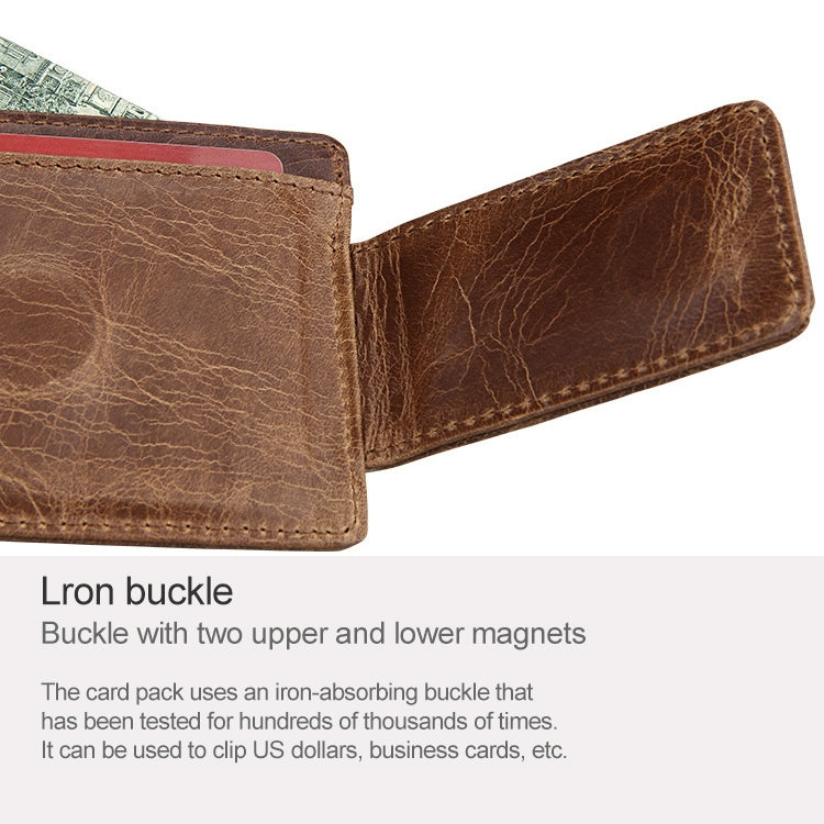 KB80 Antimagnetic RFID Crazy Horse Texture น้ำมันขี้ผึ้งหนังกระเป๋าสตางค์ Billfold สำหรับผู้ชายและผู้หญิง