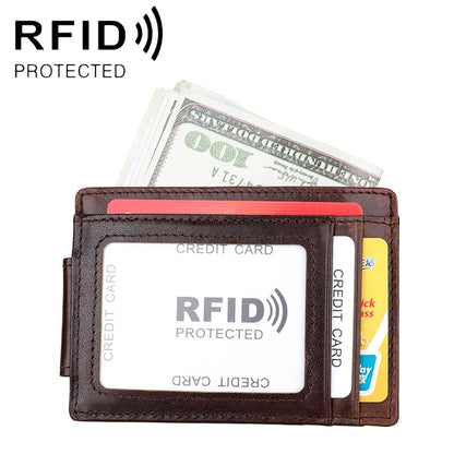 KB80 Antimagnetic RFID Crazy Horse Texture น้ำมันขี้ผึ้งหนังกระเป๋าสตางค์ Billfold สำหรับผู้ชายและผู้หญิง