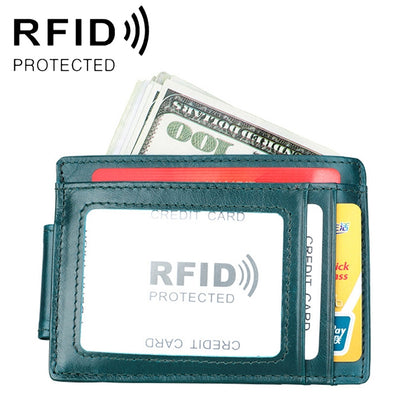 KB80 Antimagnetic RFID Crazy Horse Texture น้ำมันขี้ผึ้งหนังกระเป๋าสตางค์ Billfold สำหรับผู้ชายและผู้หญิง