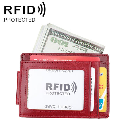 KB80 Antimagnetic RFID Crazy Horse Texture น้ำมันขี้ผึ้งหนังกระเป๋าสตางค์ Billfold สำหรับผู้ชายและผู้หญิง