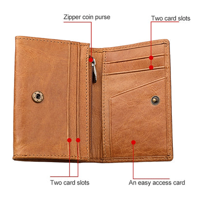KB171 Antimagnetic RFID Crazy Horse Texture กระเป๋าสตางค์หนังสำหรับผู้ชายและผู้หญิง