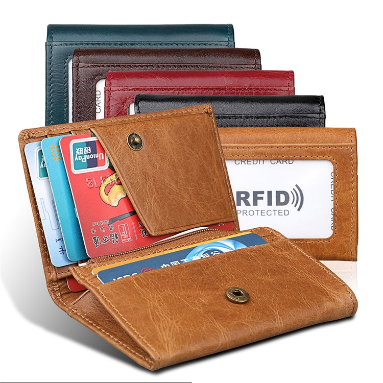 KB171 Antimagnetic RFID Crazy Horse Texture กระเป๋าสตางค์หนังสำหรับผู้ชายและผู้หญิง
