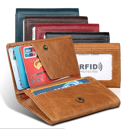 KB171 Antimagnetic RFID Crazy Horse Texture กระเป๋าสตางค์หนังสำหรับผู้ชายและผู้หญิง